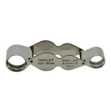 Triplet®-Doppel-Einschlaglupe 10x/18mm; 20x/12mm