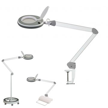 Lumeno Lupenleuchte [#8213/8215] Laborlupe - Ø127mm - mit Gummischutz - vers. Vergrösserungen+